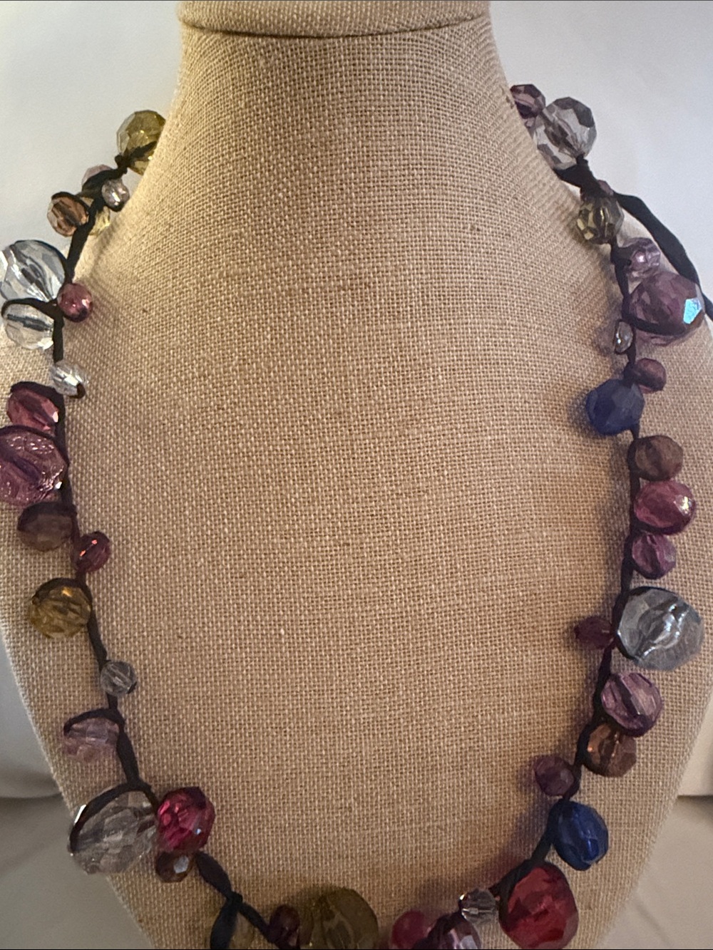 Beautiful Beaded Boho Necklace in Jewel Tones